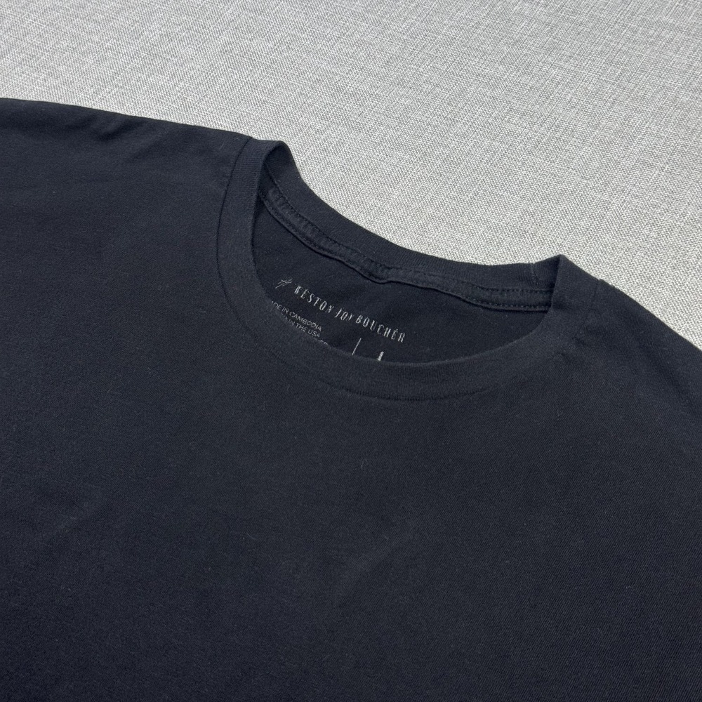 Weston Jon Boucher Crew Neck T-Shirt Mens Large Black Tagless Cotton Polyester